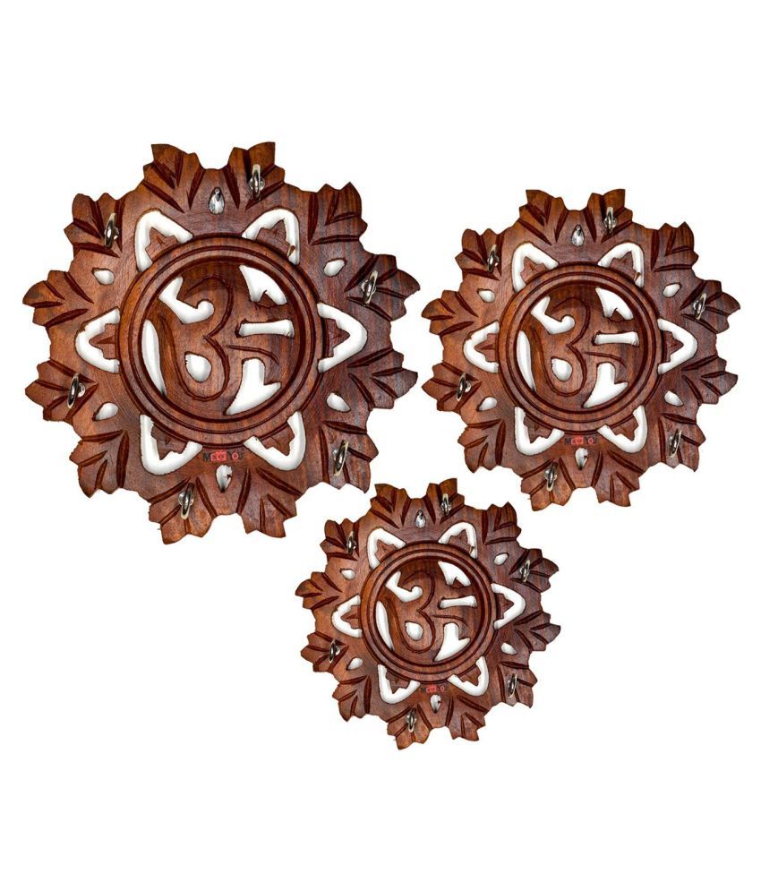 S Decor Brown Wood Key Holder Pack Of 3 S Decor Brown Wood Key Holder Pack