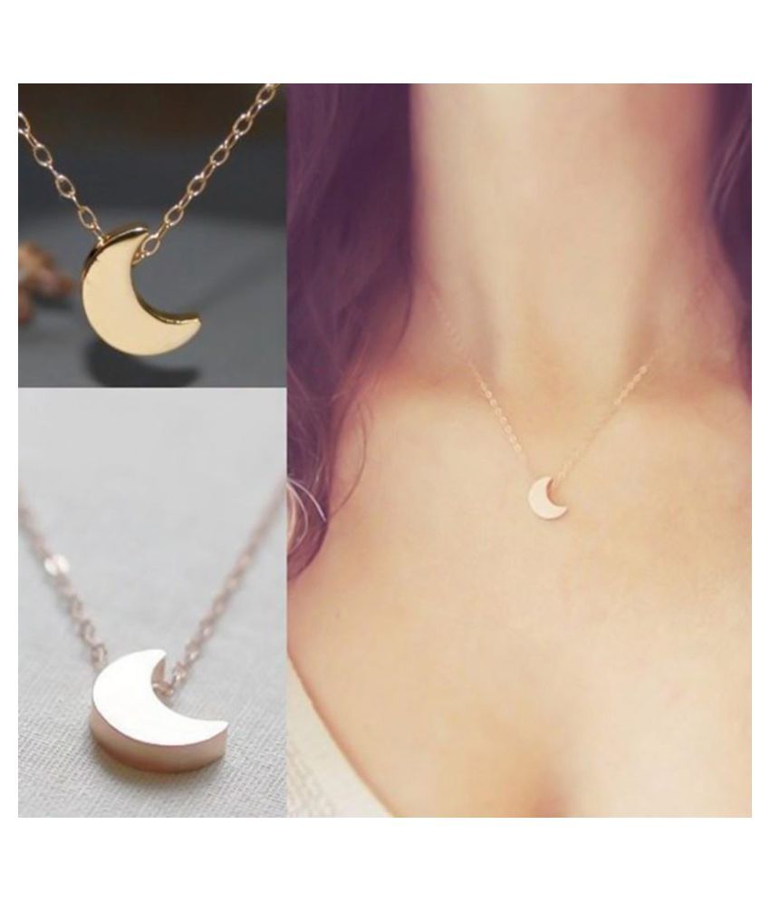 Silver Plated Moon Necklace Pendant 