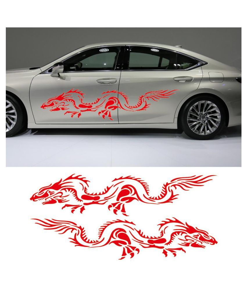 2pcs Dragon Totem Car Stickers Full Body Door Decal Auto