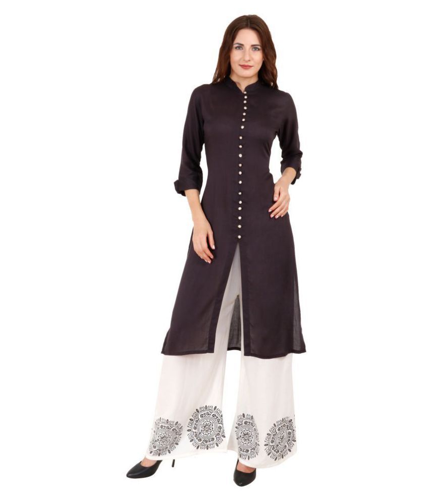 Aadrika Rayon Kurti With Palazzo - Stitched Suit - Buy Aadrika Rayon ...