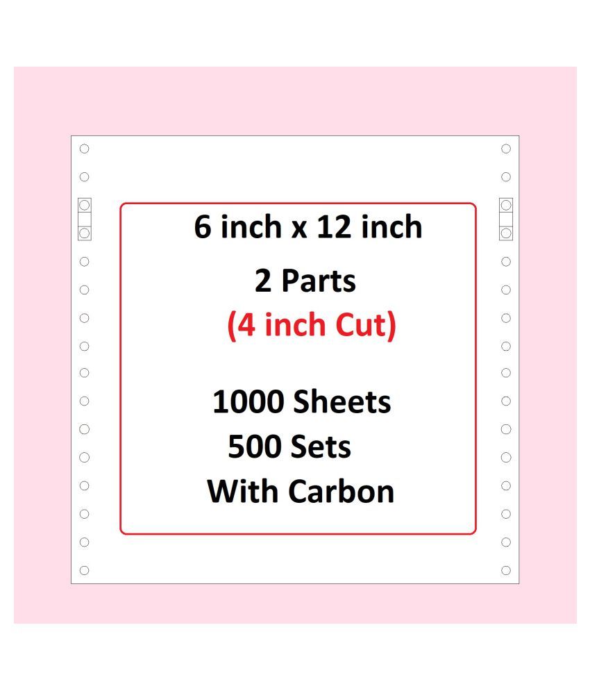 MEGHRAJ Dot Matrix Printer Paper (6x12x2=4) 70 GSM + 70 GSM With Carbon