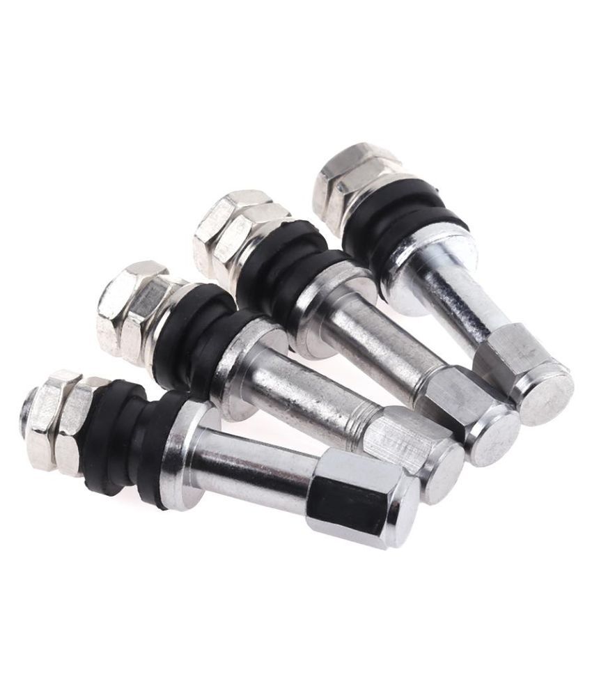 Childplaymate Bolt-in Stainless Steel Car Wheel Tire Valve Stems with Dust Caps 4pcs 