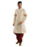 Deyann White Silk Blend Dhoti Kurta Set