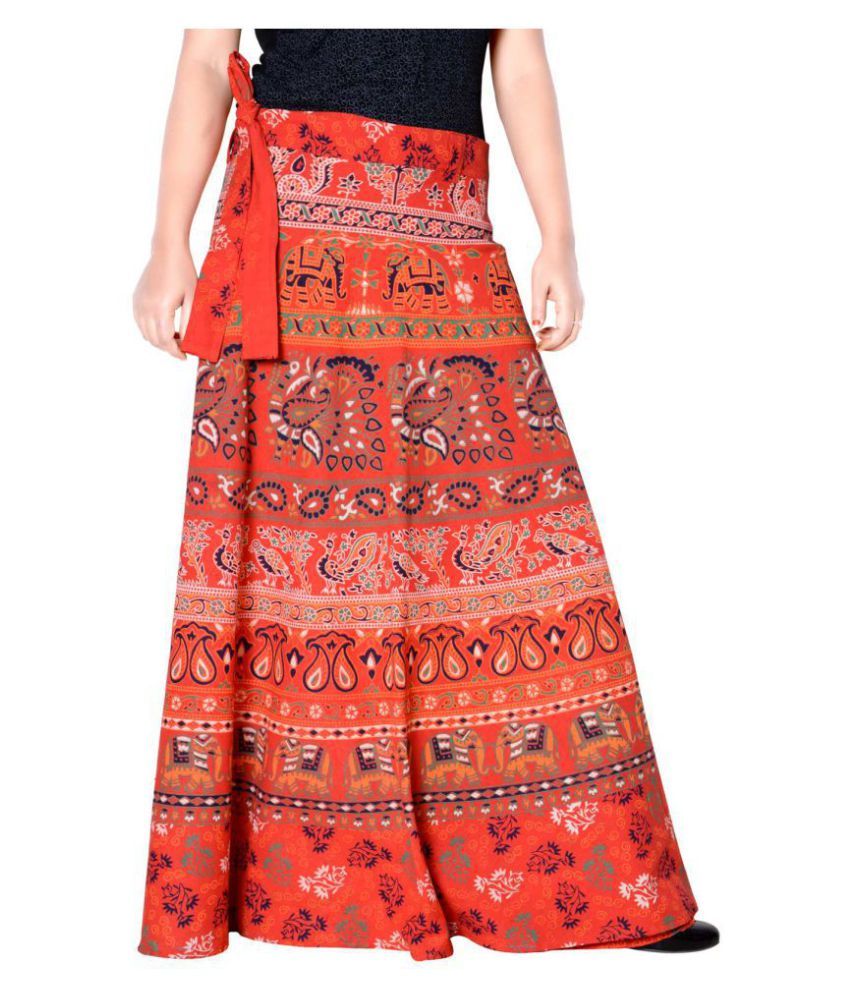     			Sttoffa Cotton Wrap Skirt - Orange