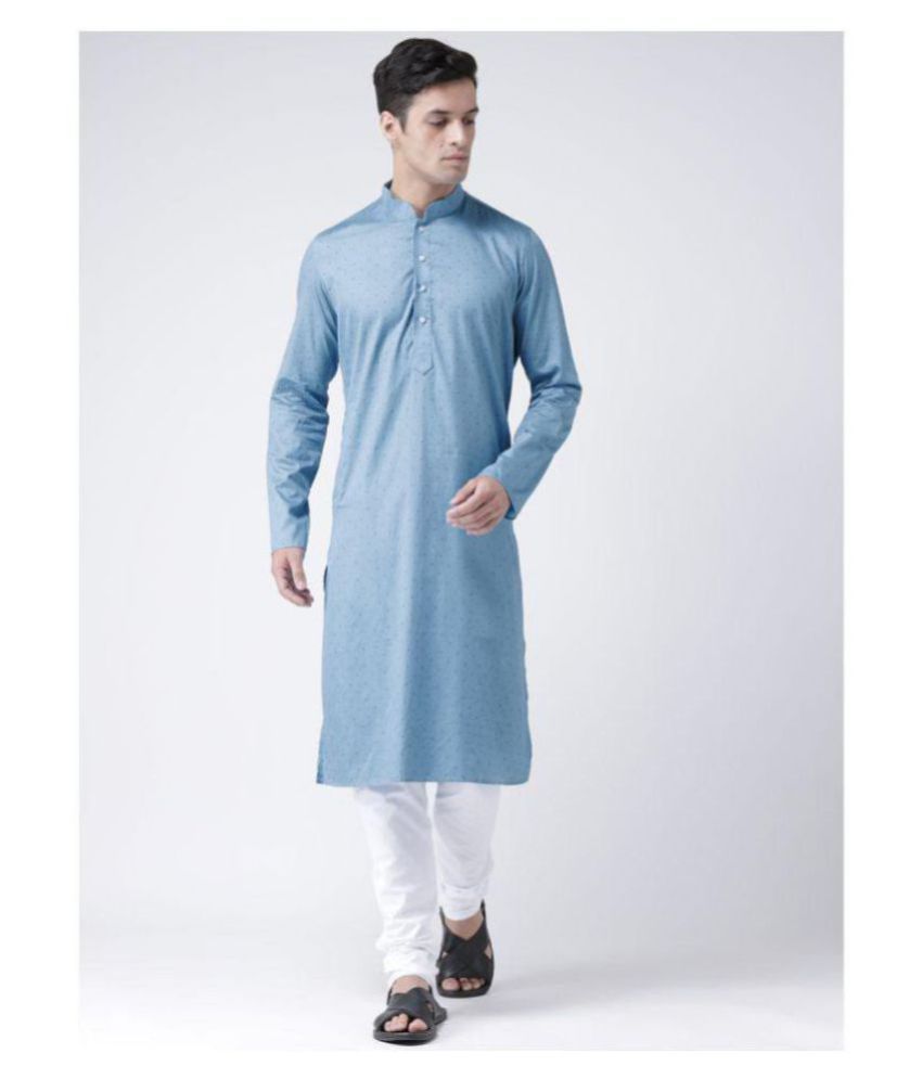     			Deyann Sky Blue Linen Kurta Pyjama Set