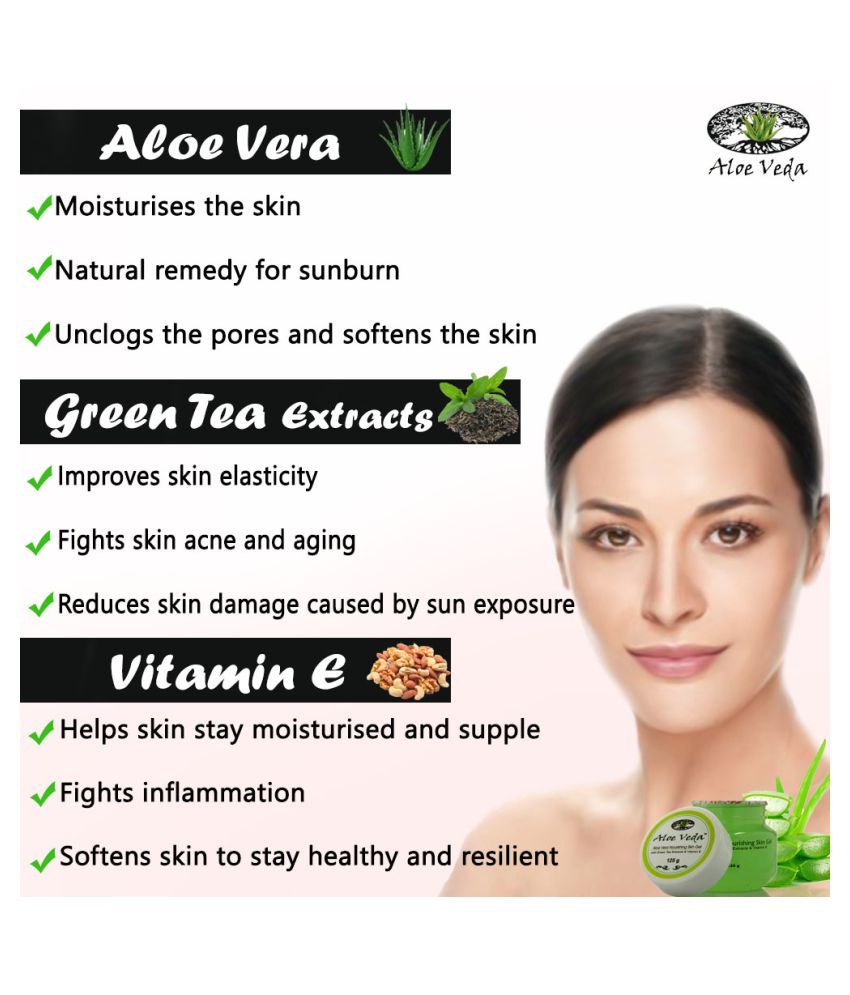 Aloe Veda Nourishing Aloe Vera Gel With Green Tea Extracts & Vitamin E
