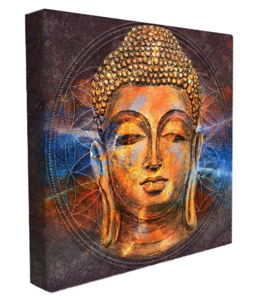 100yellow Lord Bhudha Canvas Painting With Frame: Buy 100yellow Lord ...