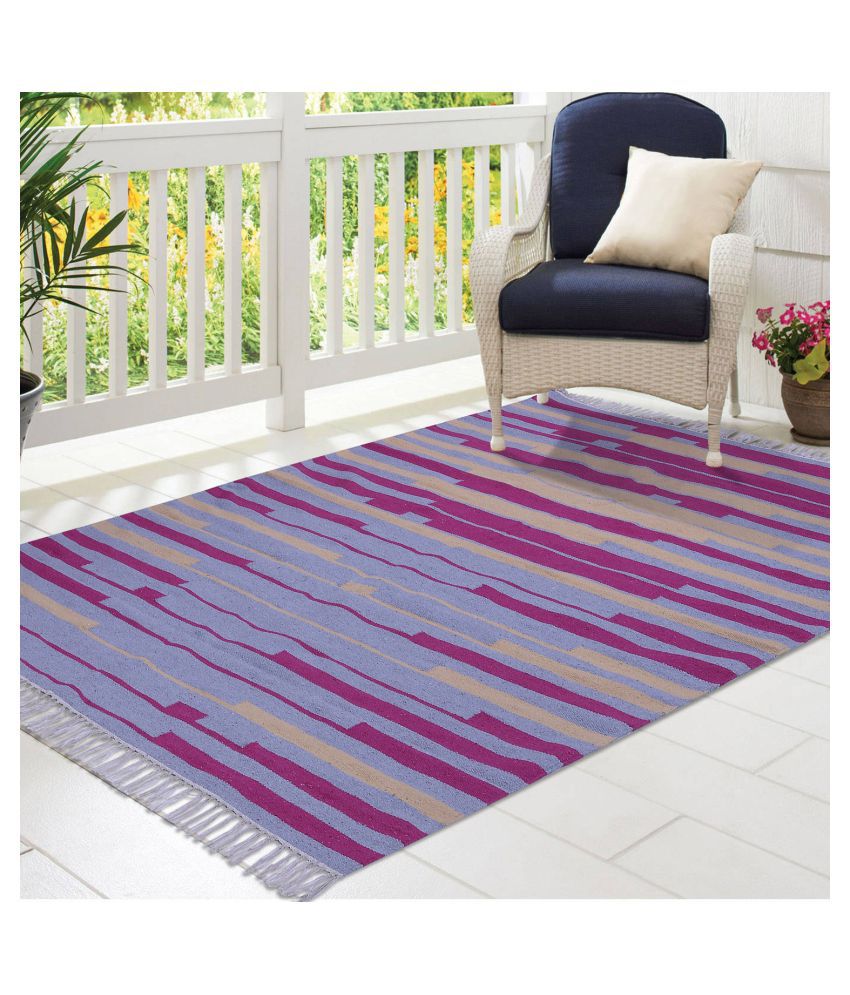     			PEQURA Multi Cotton Carpet Stripes 5x7 Ft