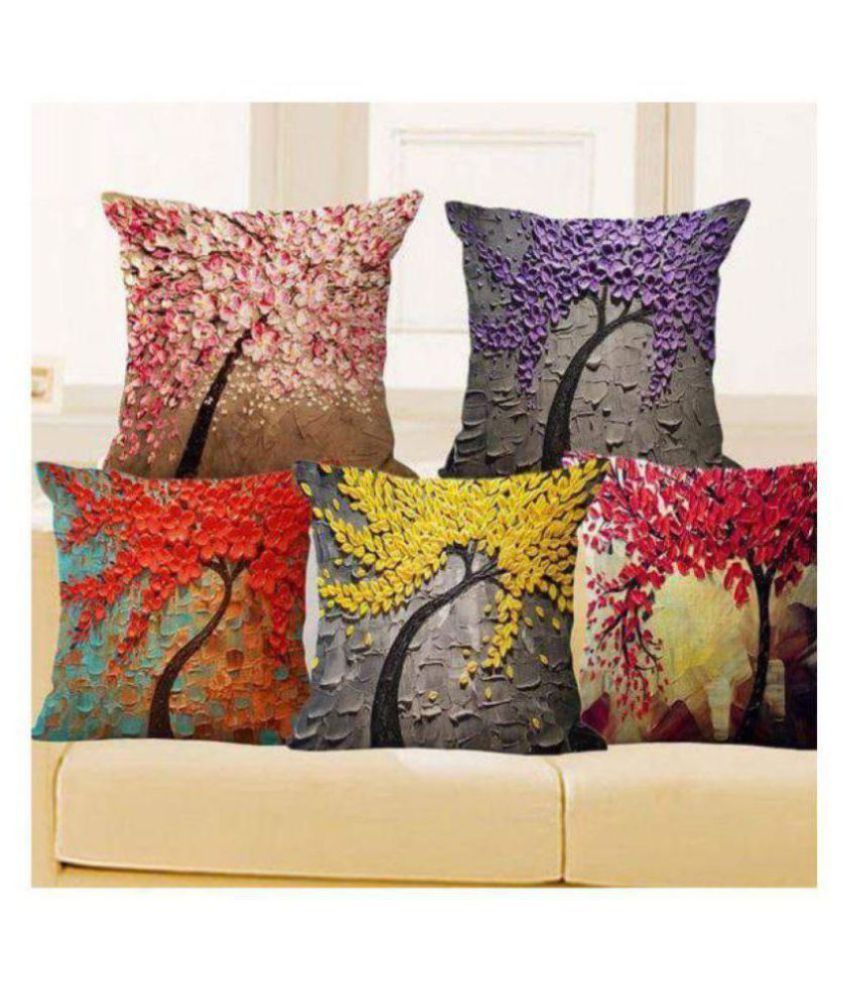 Styletex Set of 5 Polyester Cushion Covers 40X40 cm (16X16) Buy Online