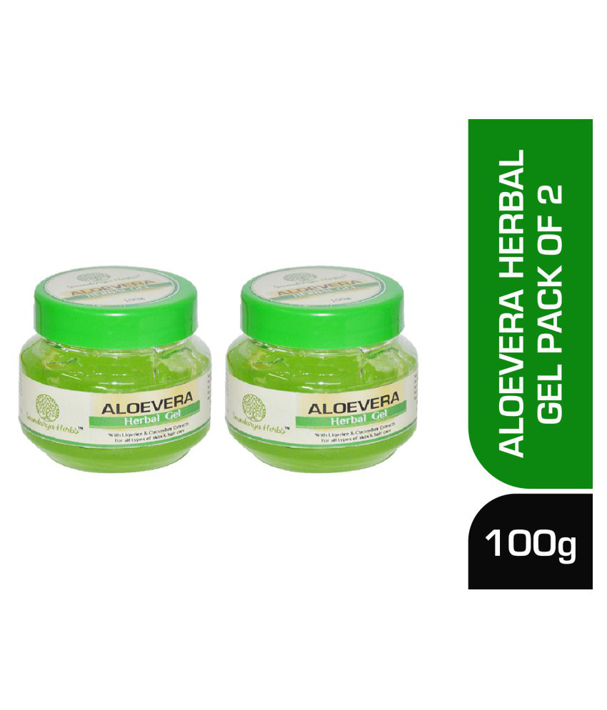 Soundarya Herbs Aloevera Herbal Gel -100% Pure Natural Gel - Ide Skin Tonic 100 g Pack of 2