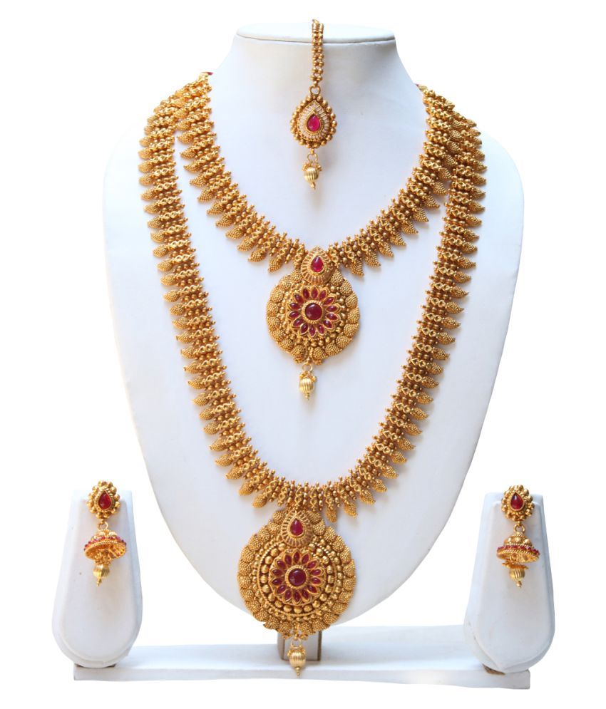 Buy Swarajshop Copper Maroon Choker 