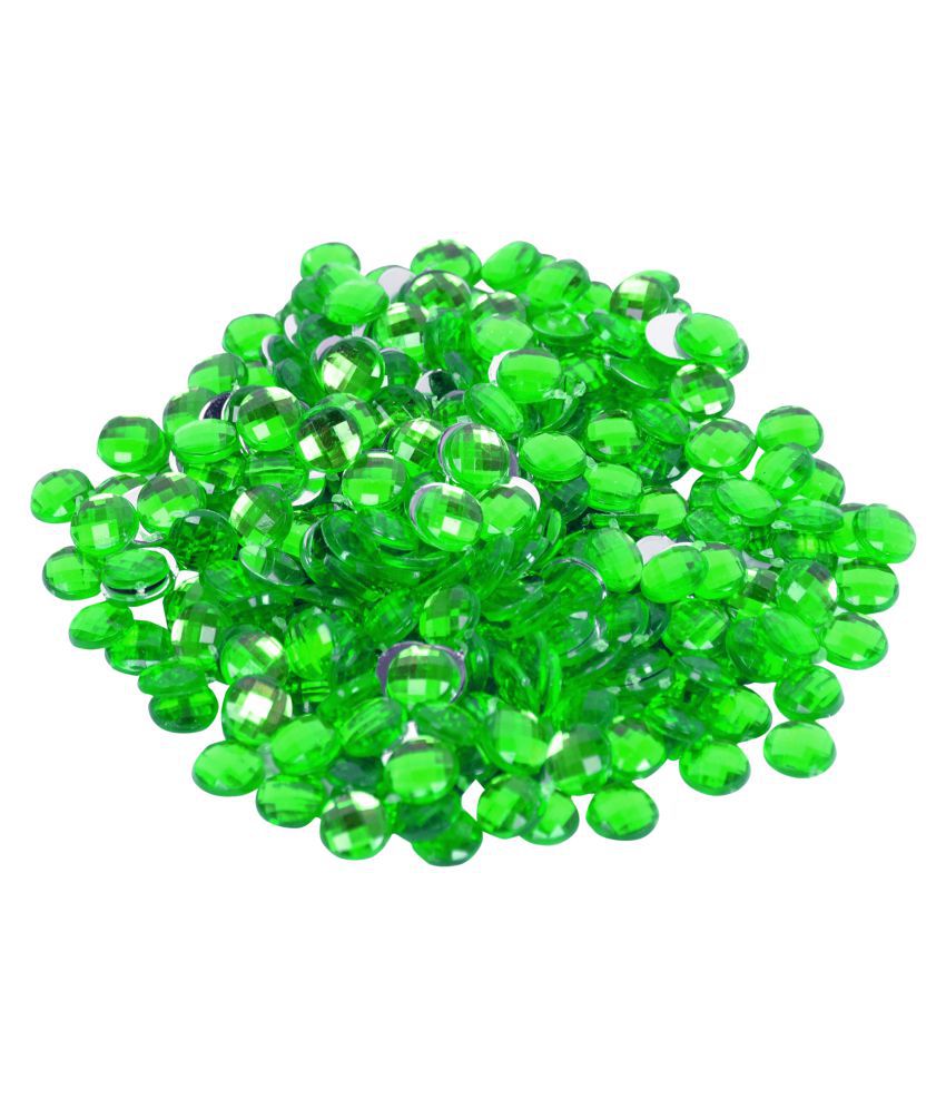     			288 pcs Crystal Cutted Stones, Kundans, Beads for Dresses,Jewellery Making, Decorating & Crafts.Size 8 mm Color Green