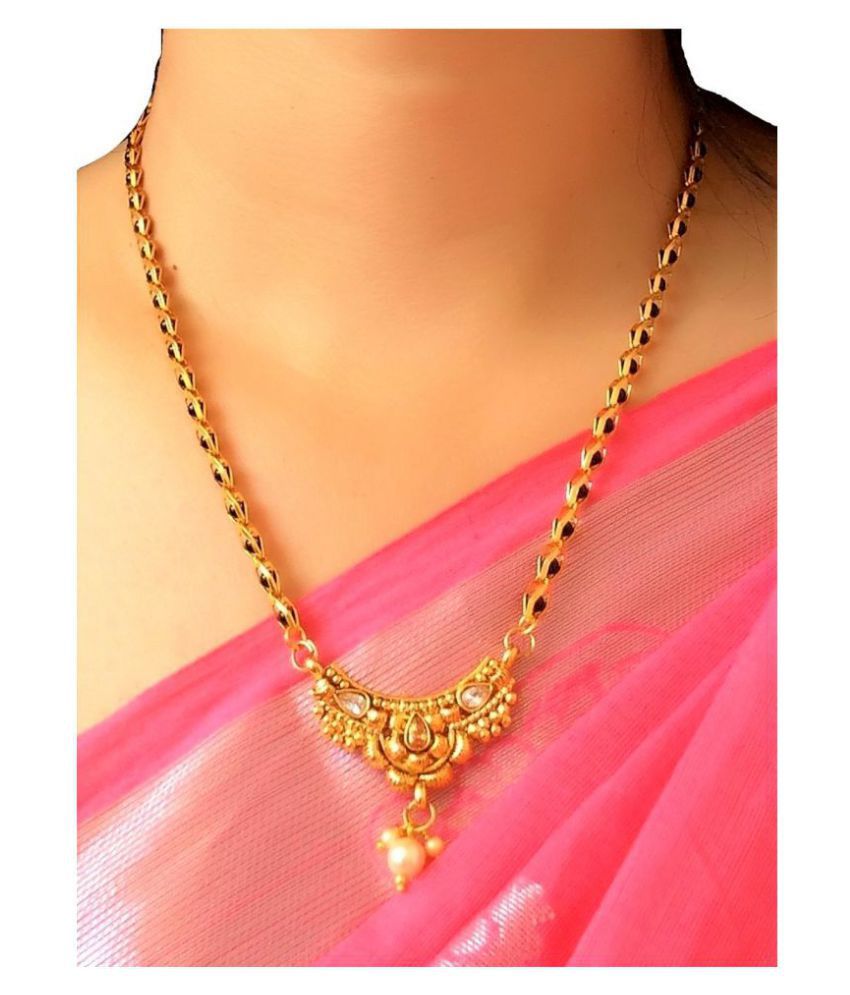    			Traditional Gold Plated Mangalsutra For Girls casual daily wear golden look small mangalsutra for women