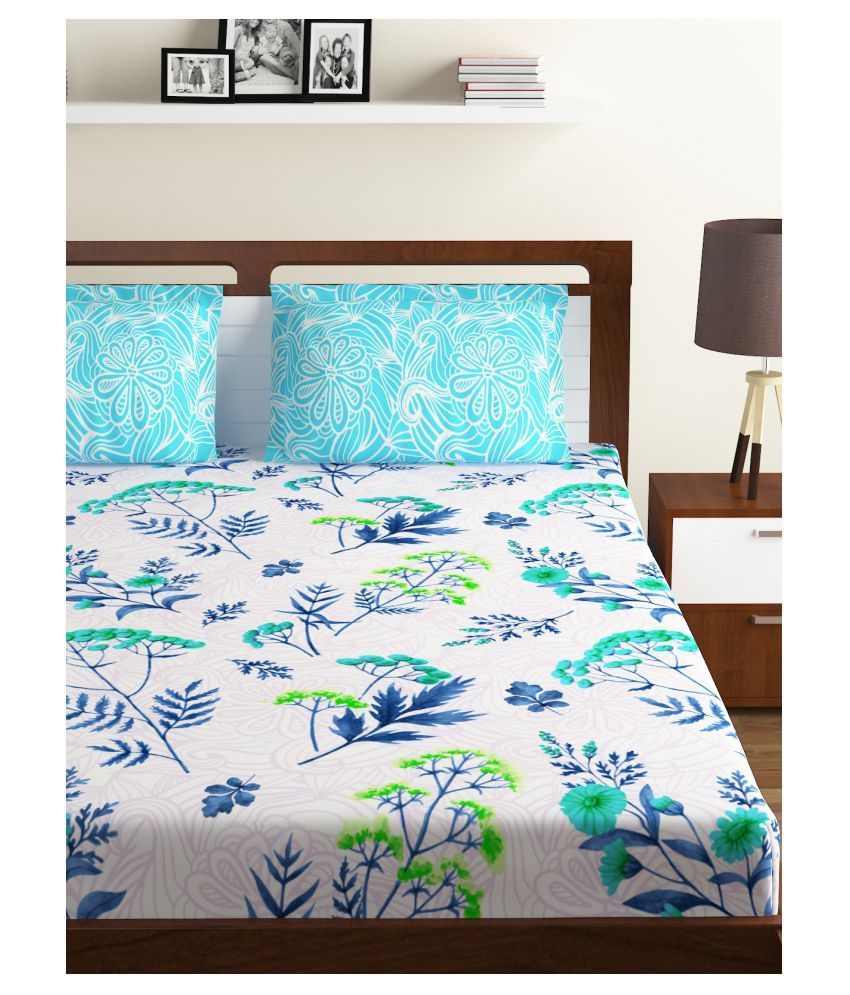Bombay Dyeing Cotton Double Bedsheet with 2 Pillow Covers ( 224 cm x