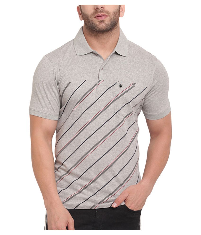    			BULLMER - Light Grey Cotton Regular Fit Men's Polo T Shirt ( Pack of 1 )