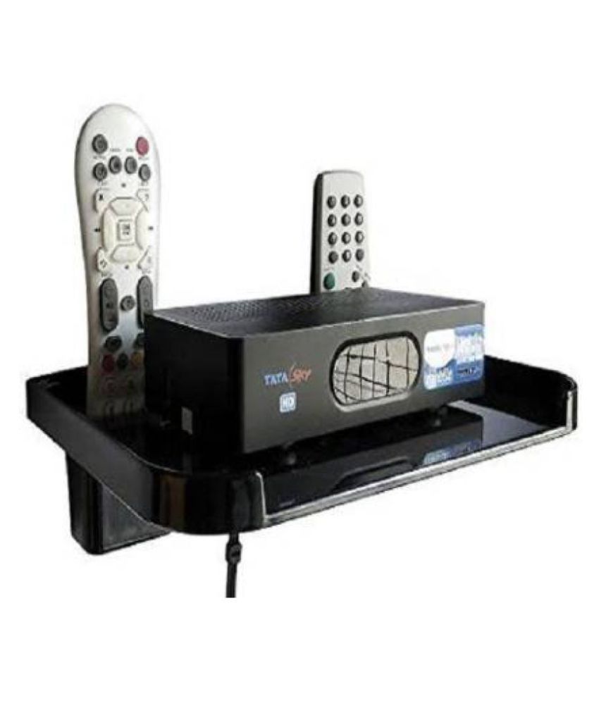 Sivansh TV Set Top Box Stand Black With Remote Holder/Wall Mount Shelf