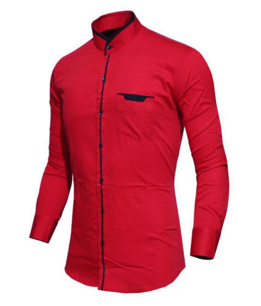    			X-men 100 Percent Cotton Red Solids Shirt