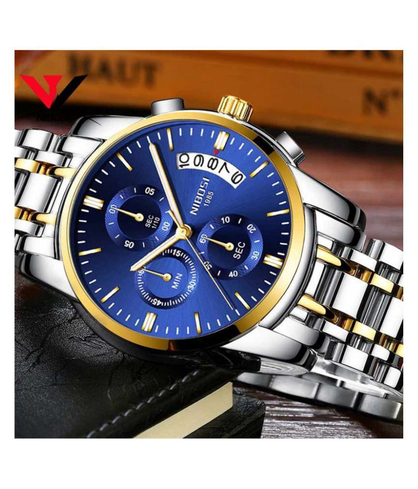 NIBOSI Luxury PartyWear Stainless Steel Chronograph Men's Watch Buy