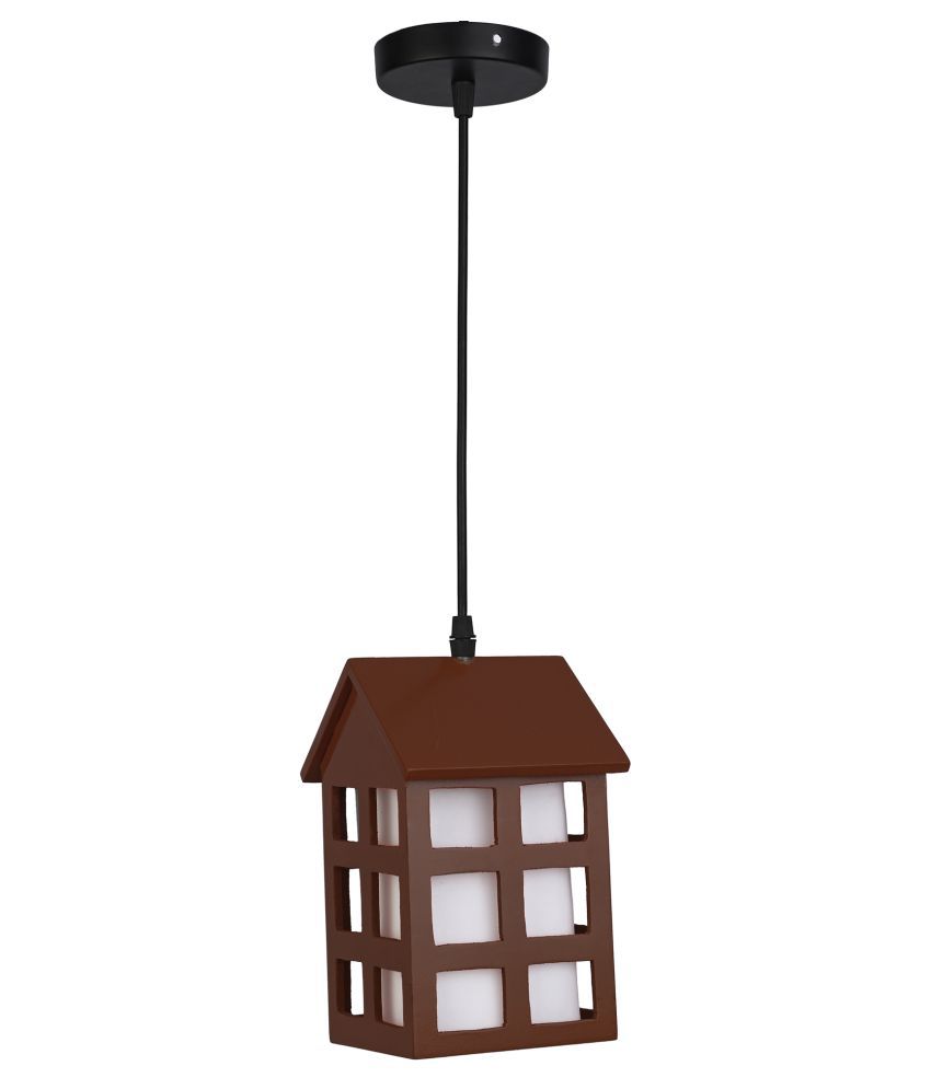     			AFAST Wood Hut Shade Lamp Pendant Maroon - Pack of 1