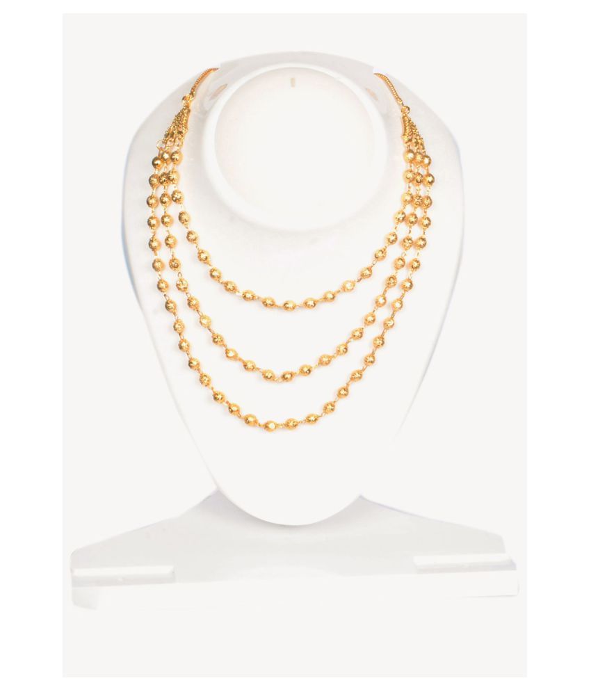 Gold Plated 3 Layer Matar Mala Chain 