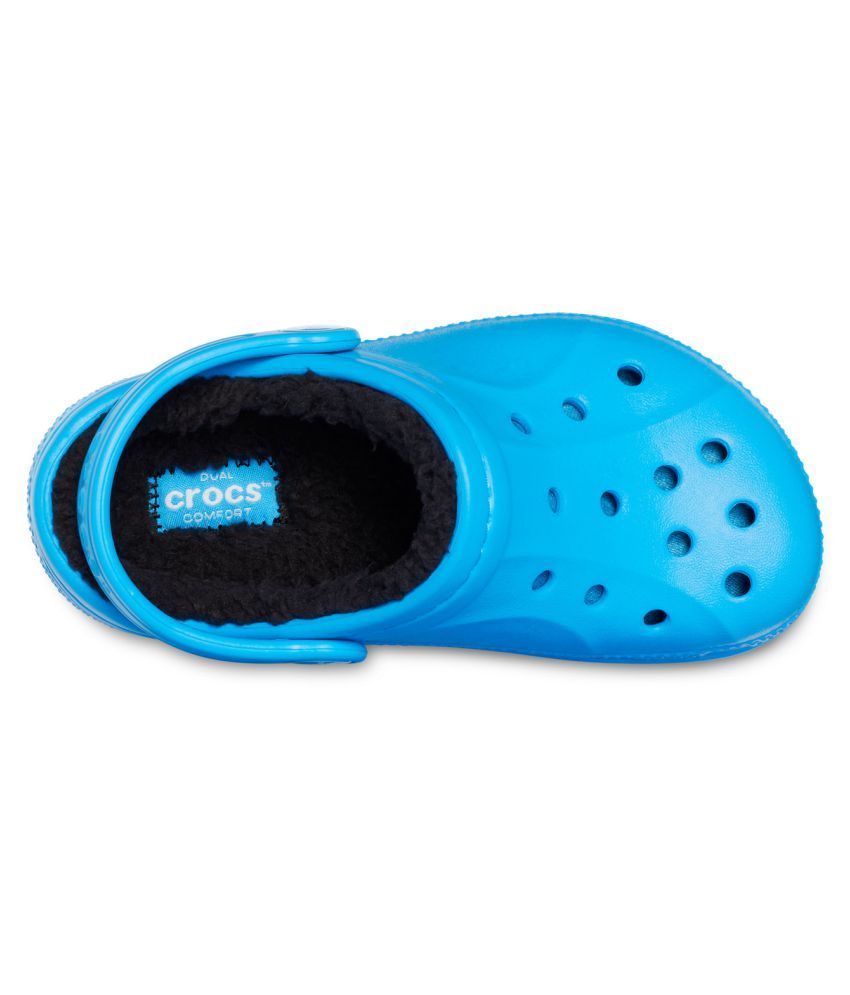 blue lined crocs