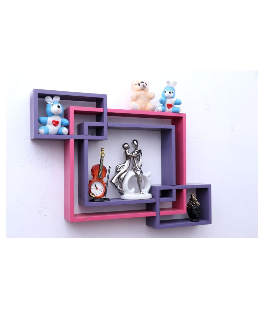 WOOD WORLD mdf wall mount shelf 4 Intersecting shape Wall ...