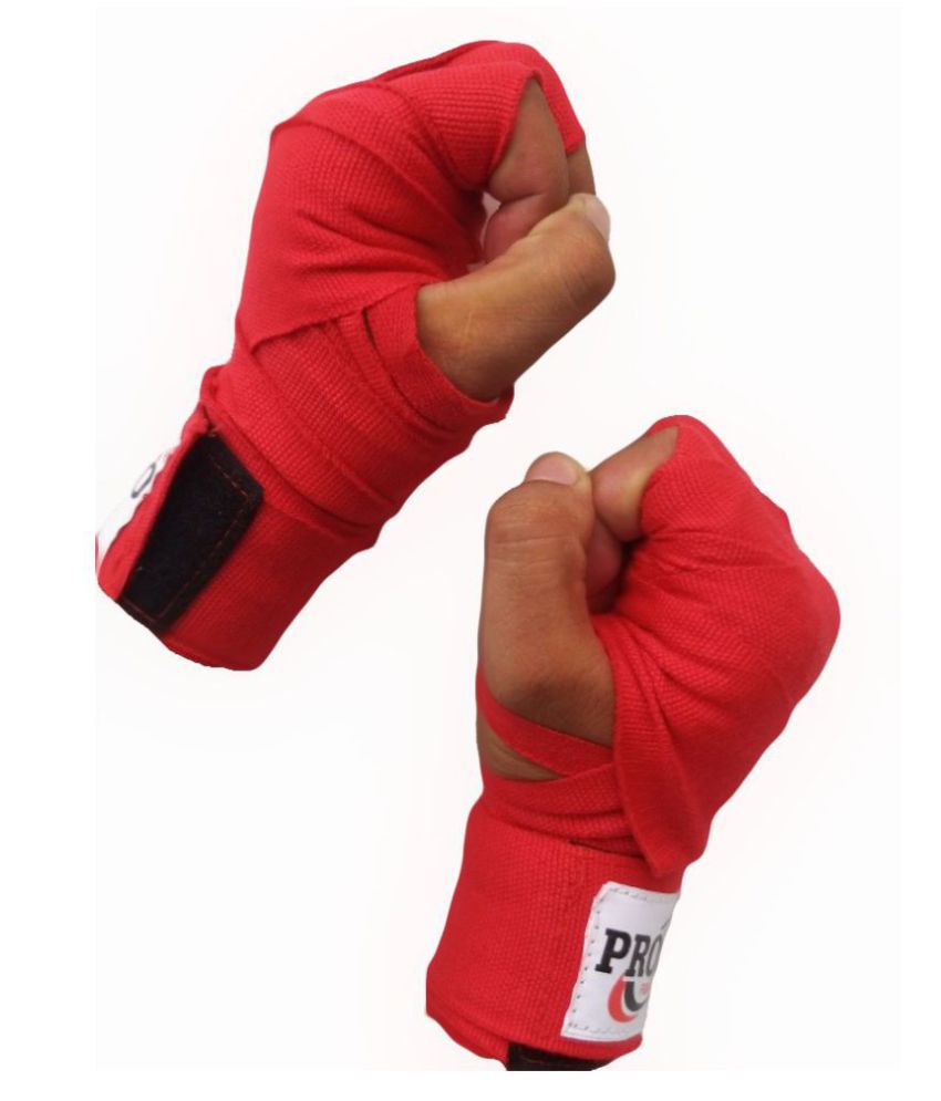     			PROSPO Red Boxing Mexican Stretch / Handwraps/ Spandex Bands/ Hand Bandage/ Protectors/ Muay Thai/ MMA/ Kick Boxing/ Cross Fit/ Aerobics/ Punch Bag Training/ Speed Ball Training (Free Size - Pack of 1 Pair)