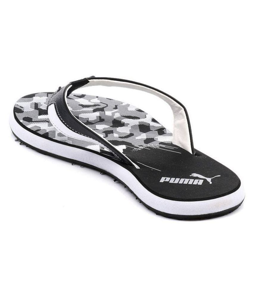 puma black thong flip flop
