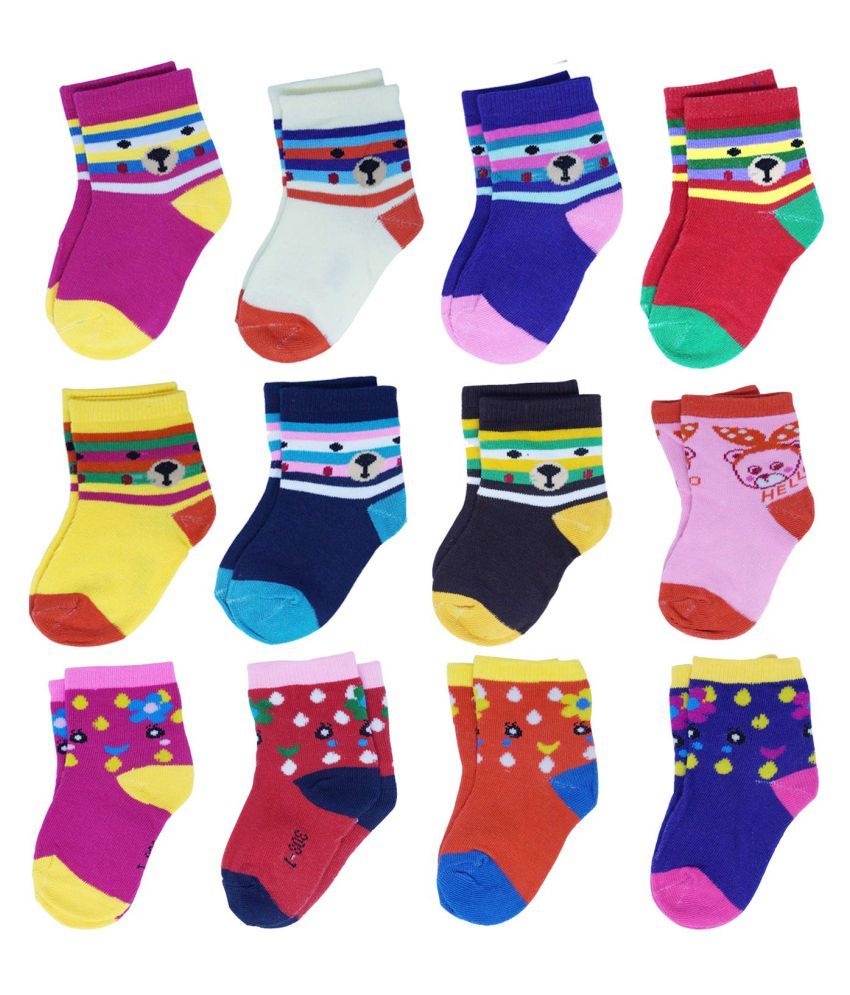     			FOK Baby Cotton Socks From 3-4 Years - Pack of 4, Random Color