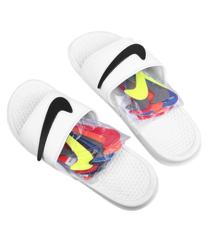 white nike flip flops