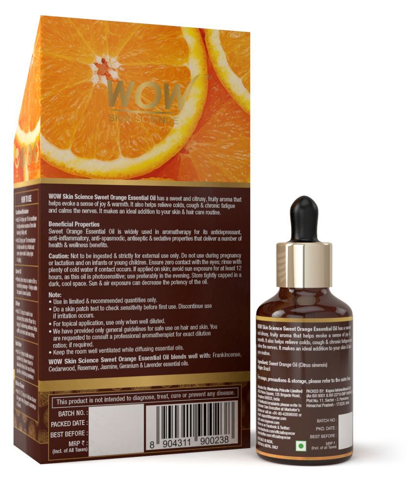 Wow Skin Science Sweet Orange Essential Oil 15 Ml Buy Wow Skin