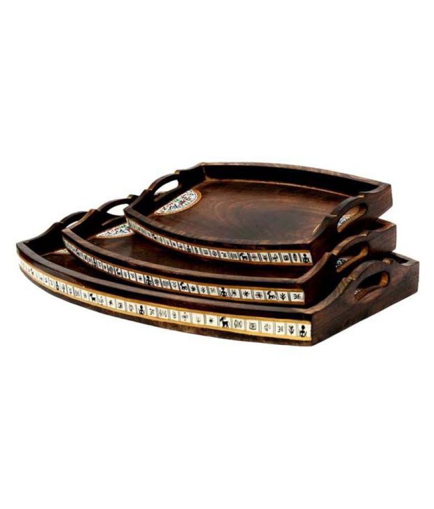 Indikala Wood Trays 3 Piece Buy Online at Best Price in India Snapdeal