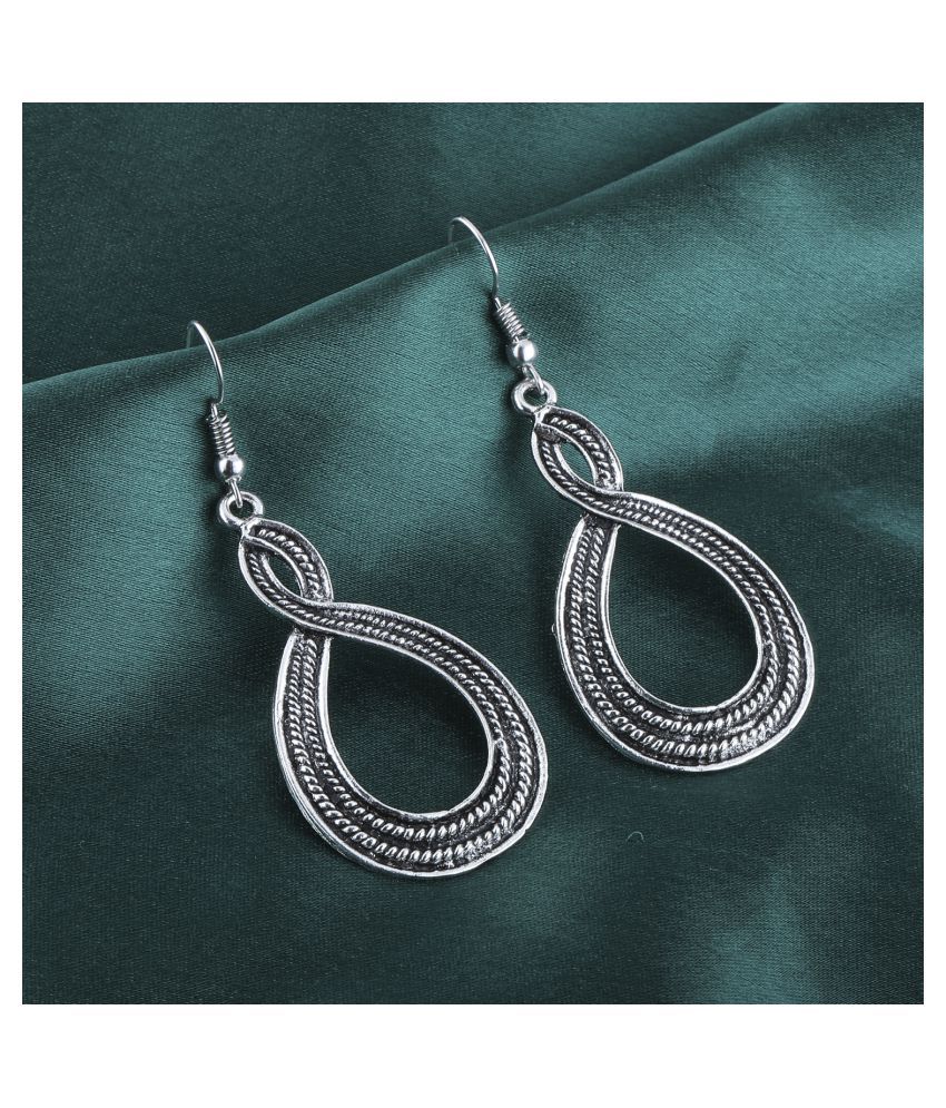     			Silver Shine Ravishing Silver Fashionable Ethnic Drop Earring For Girls And Women