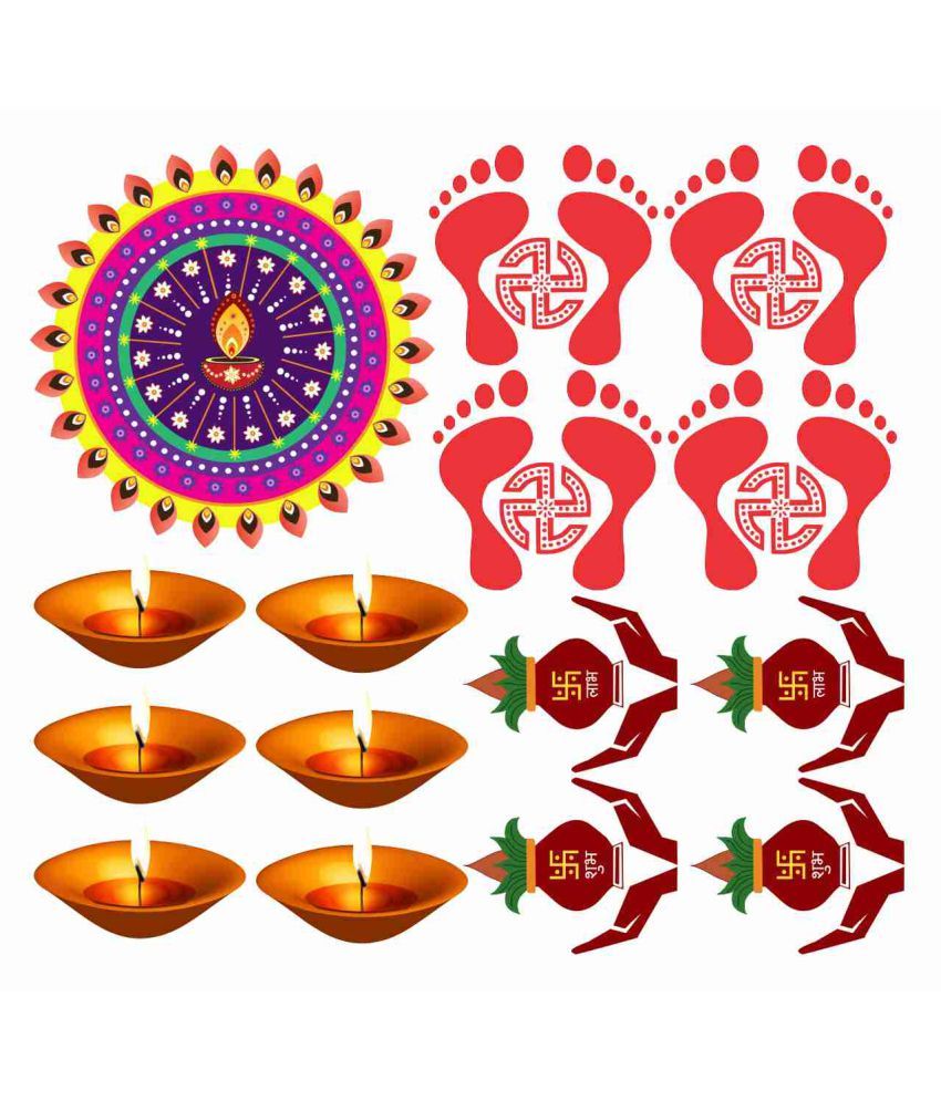     			Decor Villa Happy Diwali combo Festive Sticker ( 53 x 58 cms )