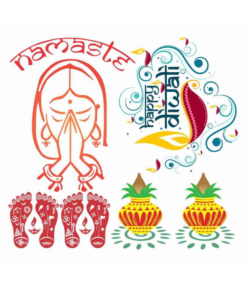     			Decor Villa Happy Diwali combo Festive Sticker ( 53 x 55 cms )