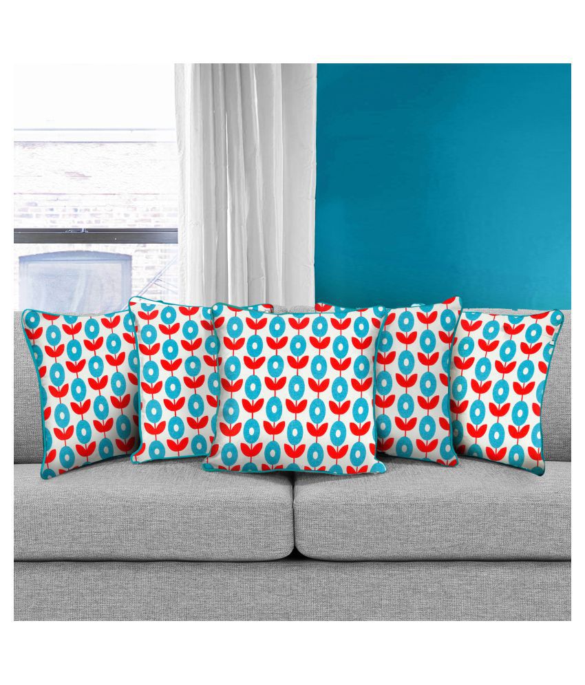 DECOTREE® Set of 5 Cotton Cushion Covers 40X40 cm (16X16)