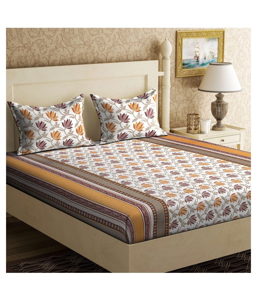 Varde Cotton Double Bedsheet with 2 Pillow Covers Buy Varde Cotton
