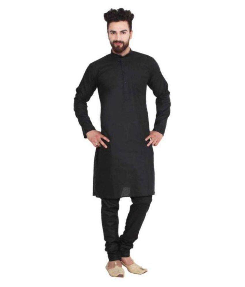 Siyaram Black Cotton Blend Unstiched Kurta Pyjama - Buy Siyaram Black ...