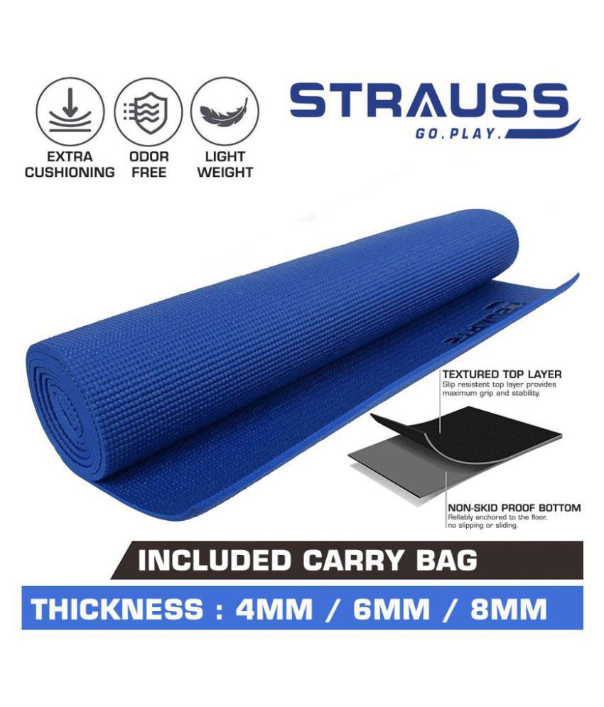 Strauss Yoga Mat, 6mm (Blue): Buy Online at Best Price on Snapdeal