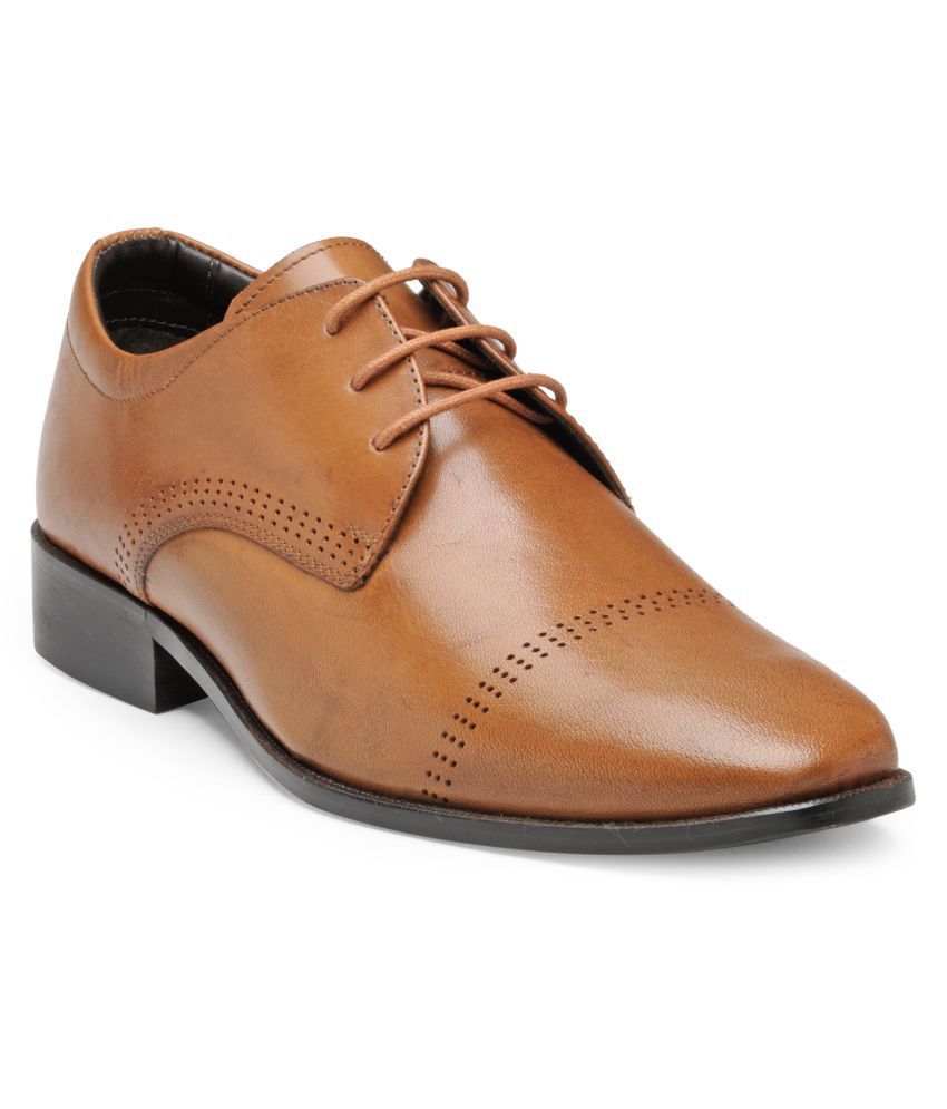 franco leone tan derby shoes