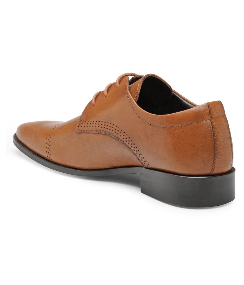 franco leone tan derby shoes