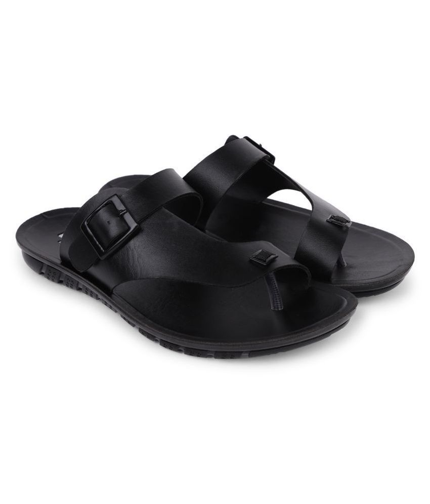     			PU-SPM Black Synthetic Leather Sandals