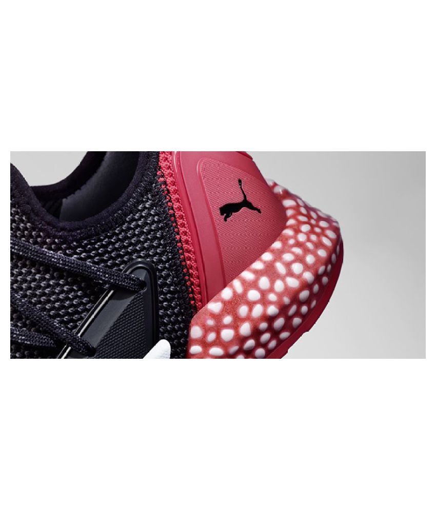 puma red black shoes