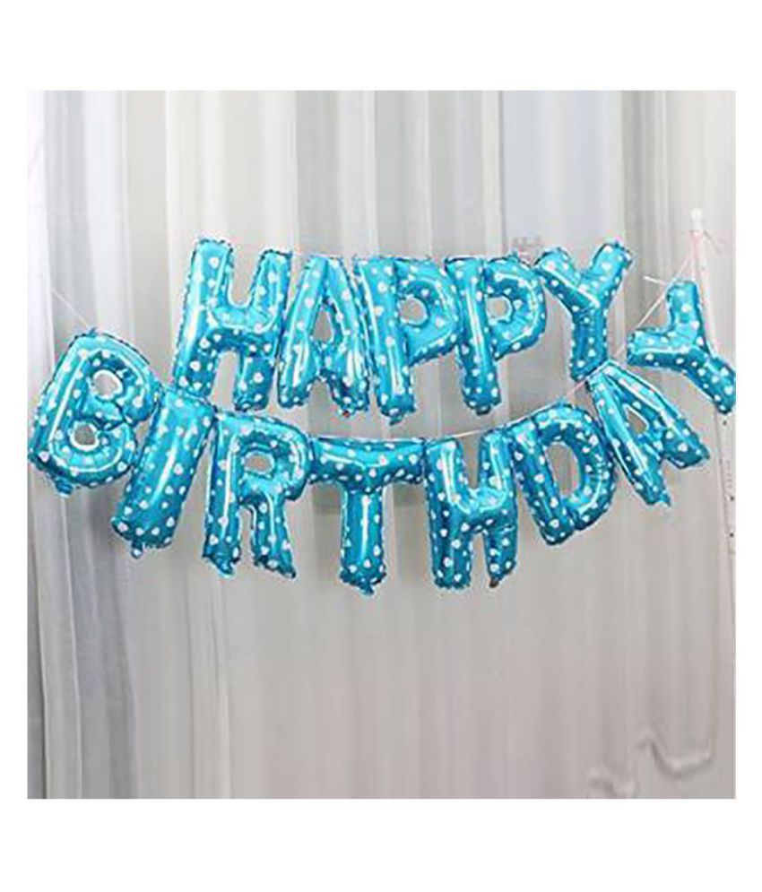 happy birthday letters foil balloon combo with 50 metallic