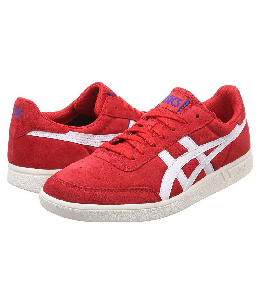 asics casual shoes red