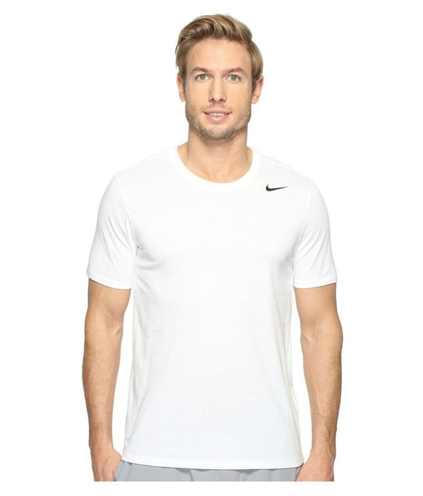 Nike White Polyester Lycra T-Shirt - Buy Nike White Polyester Lycra T ...
