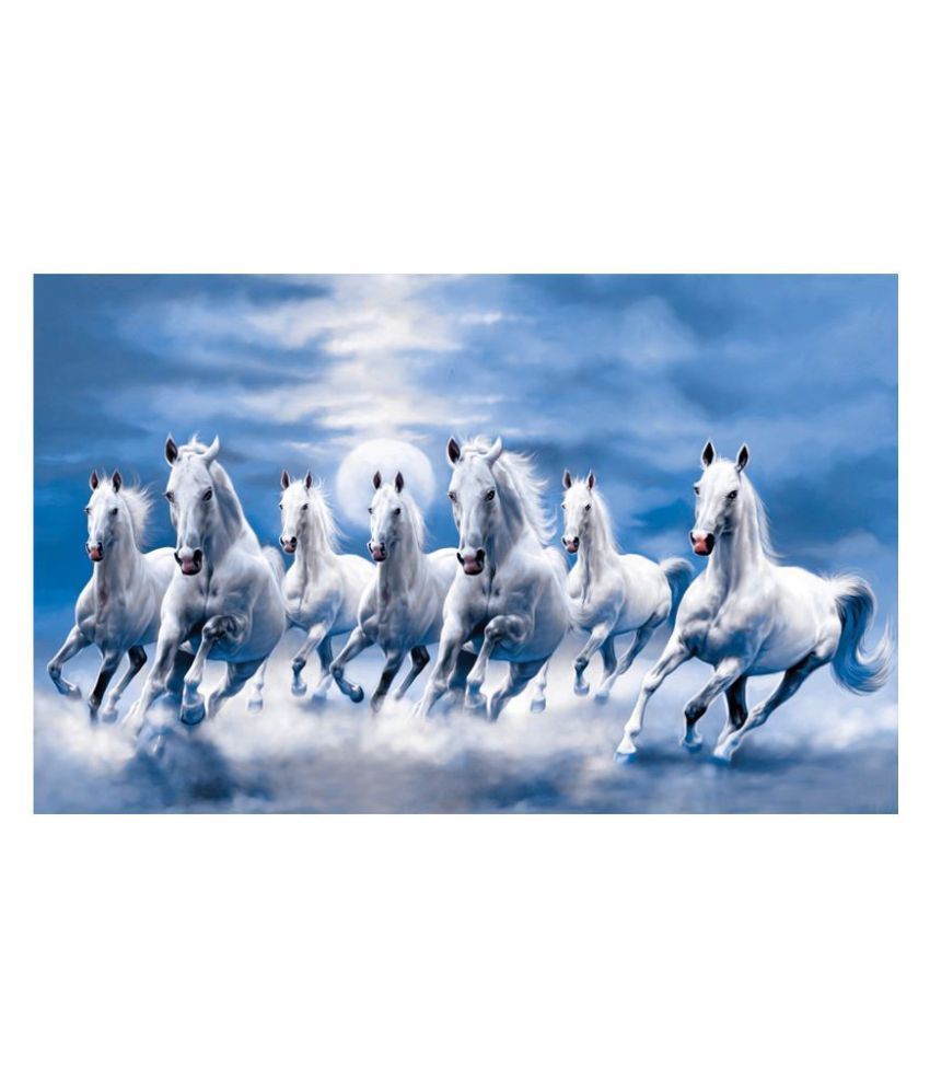 Yellow Alley Vastu Seven Running Horses Running horses Poster Paper