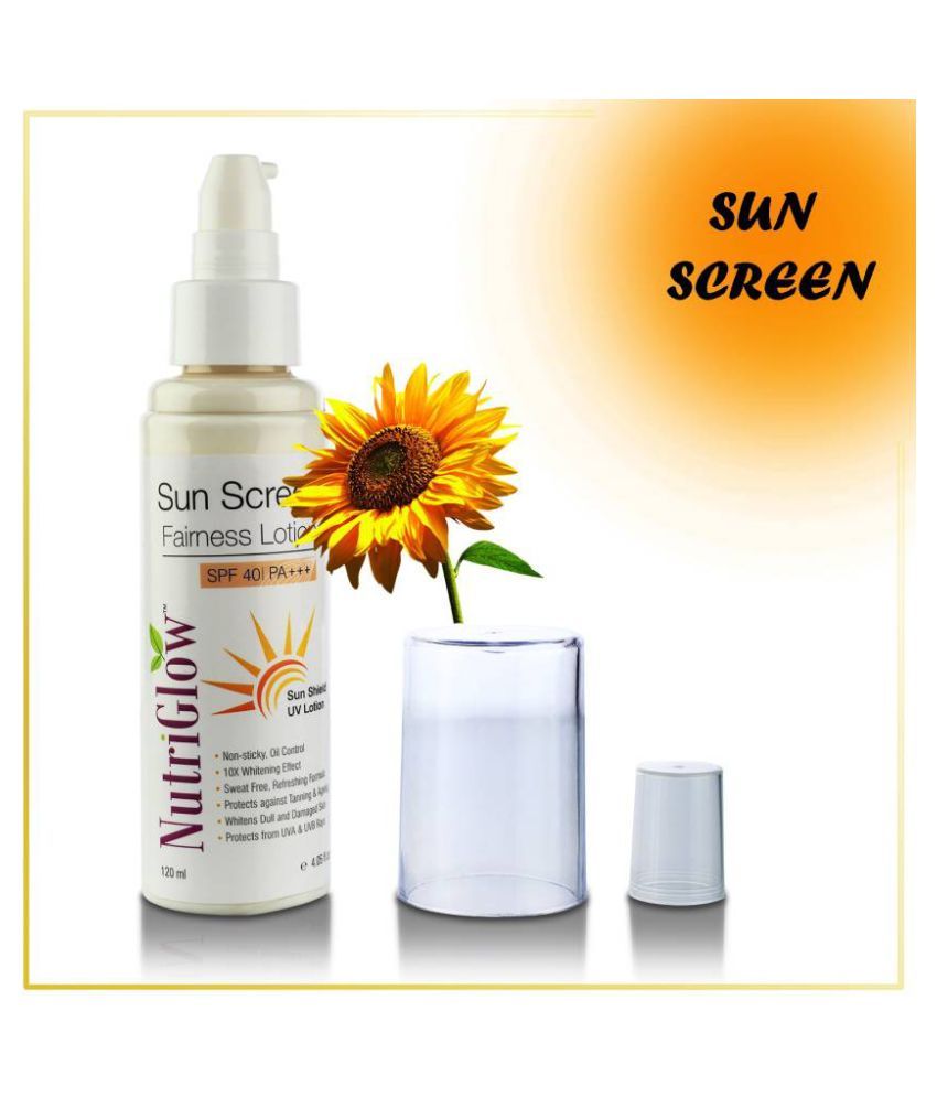 Nutriglow Sunscreen Fairness Lotion SPF 40 Facial Kit Skin Radian Day