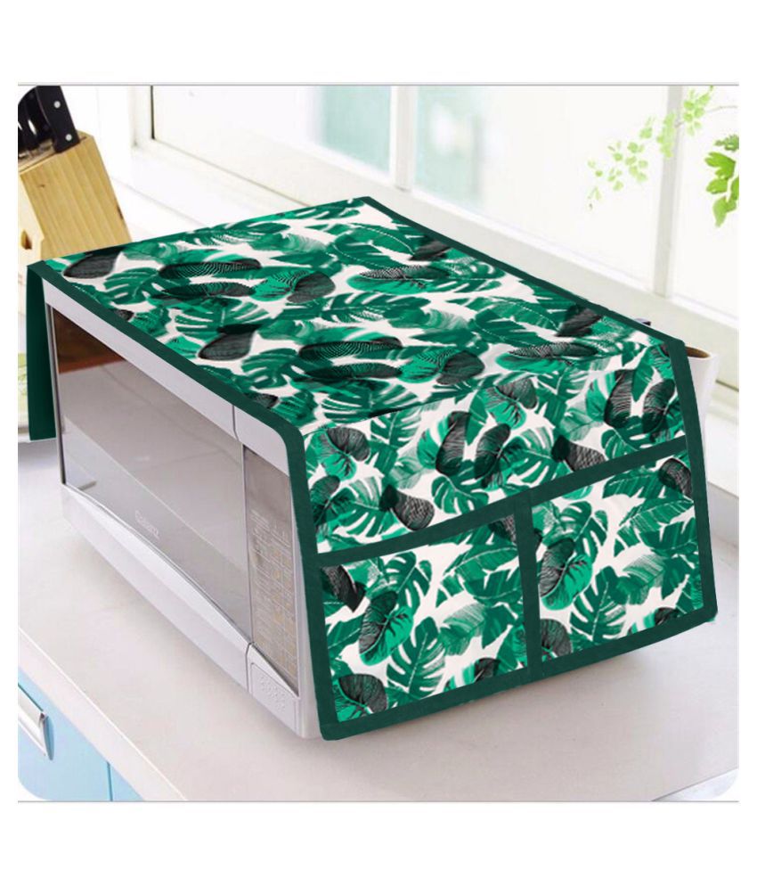 DECOTREE® Single Cotton Green Microwave Oven Cover - 23-25L