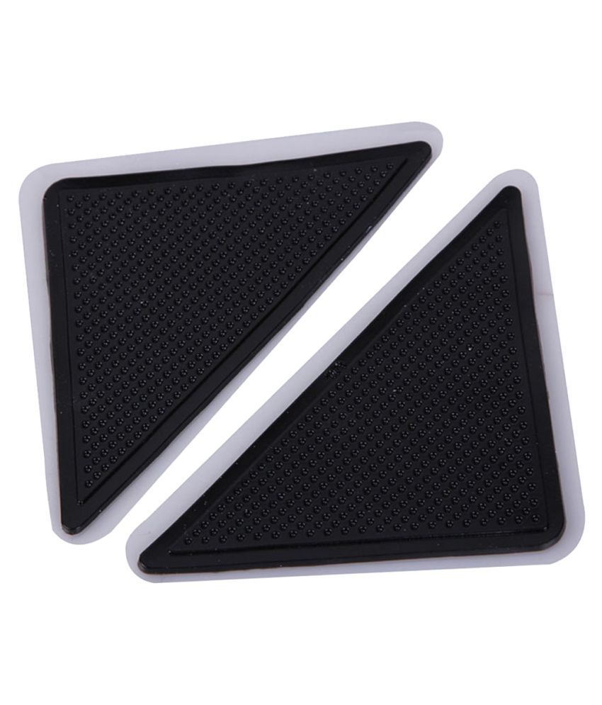 Fiosoji 4 X Carpet Pad Non Slip Sticker Anti Slip Pads Prevent Carpet Curls for Hard Floors Ceramic Tile Glass Black, 15x11cm 